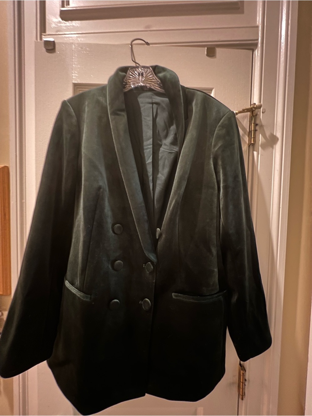 Express Emerald green velvet jacket, size XL, new!
